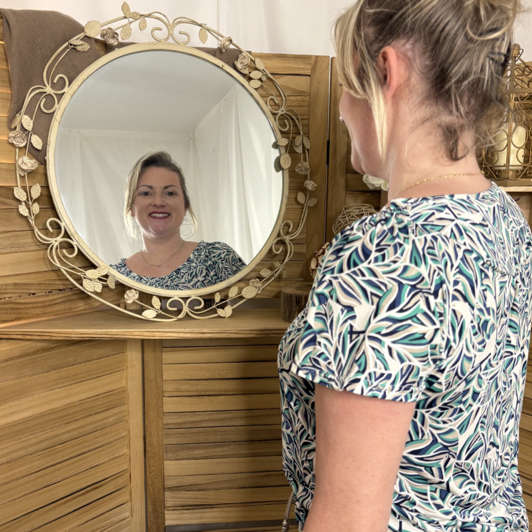 Blouse Fleuri fond vert