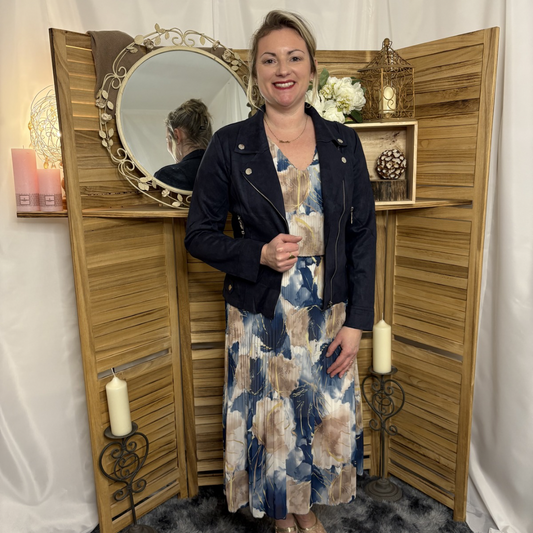 Robe Plissé Motif feuillage