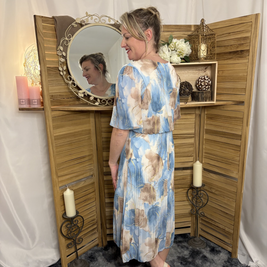 Robe Plissé Motif feuillage