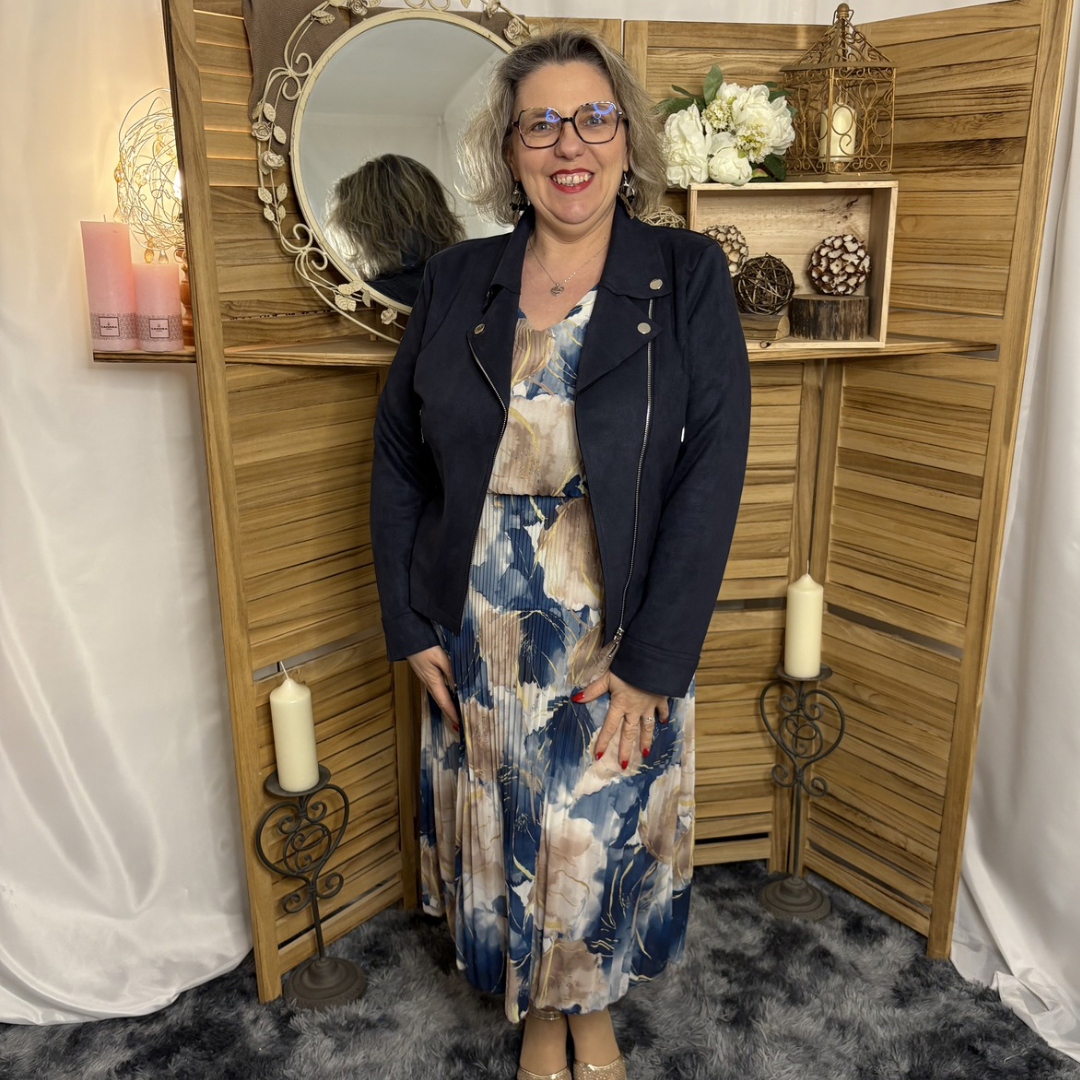 Robe Plissé Motif feuillage